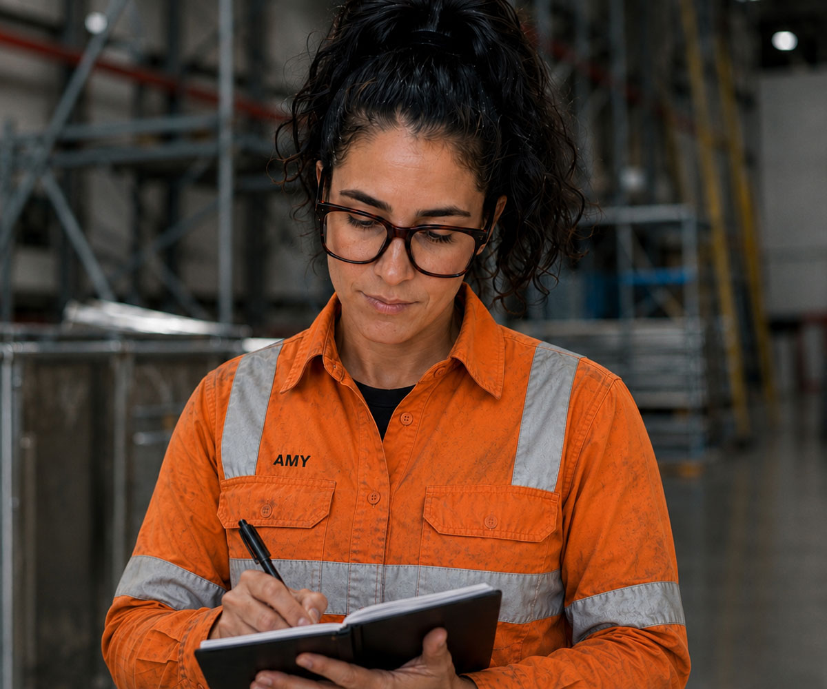 Amy Holzl conducting on-site incident investigation services